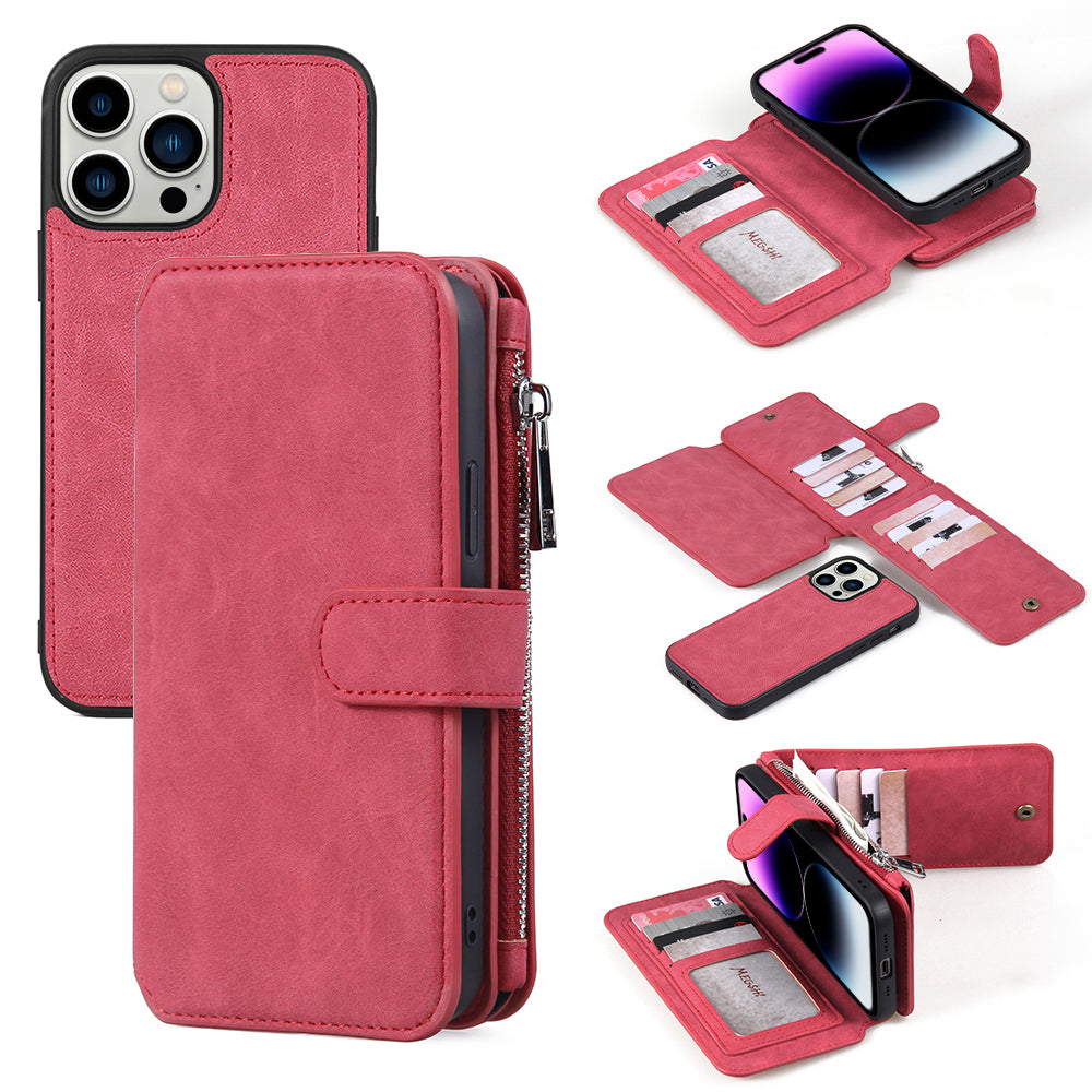 MEGSHI 007 Series for iPhone 14 Pro Max Anti-Drop Phone Shell Detachable PU Leather Wallet TPU PC Case MEGSHI 007 Series for iPhone 14 Pro Max Anti-Drop Phone Shell Detachable PU Leather Wallet TPU PC Case